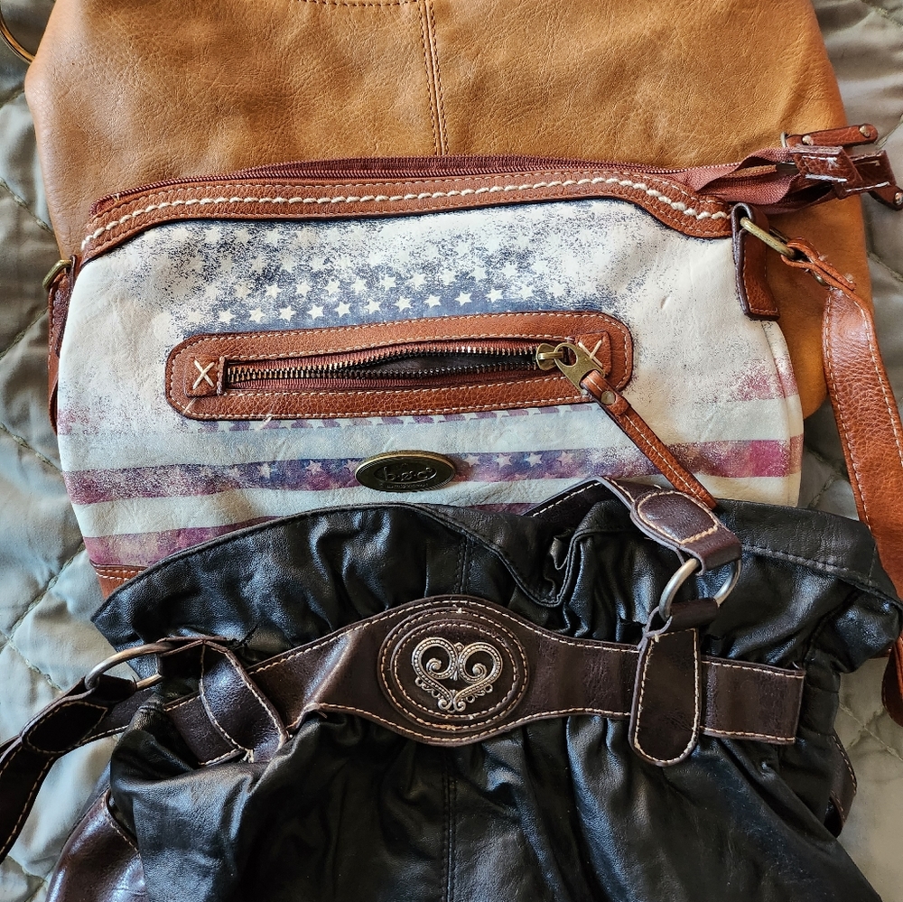 Womans bundle of purses